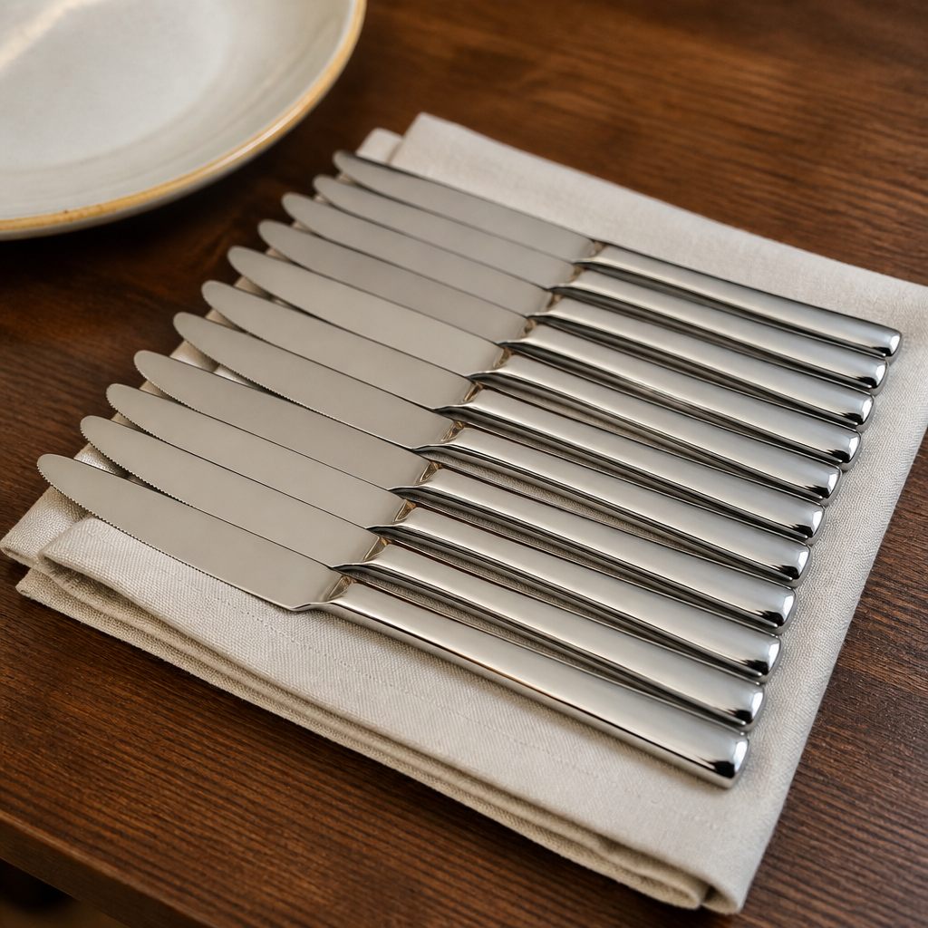12 pack of sleek modern commercial dessert knives