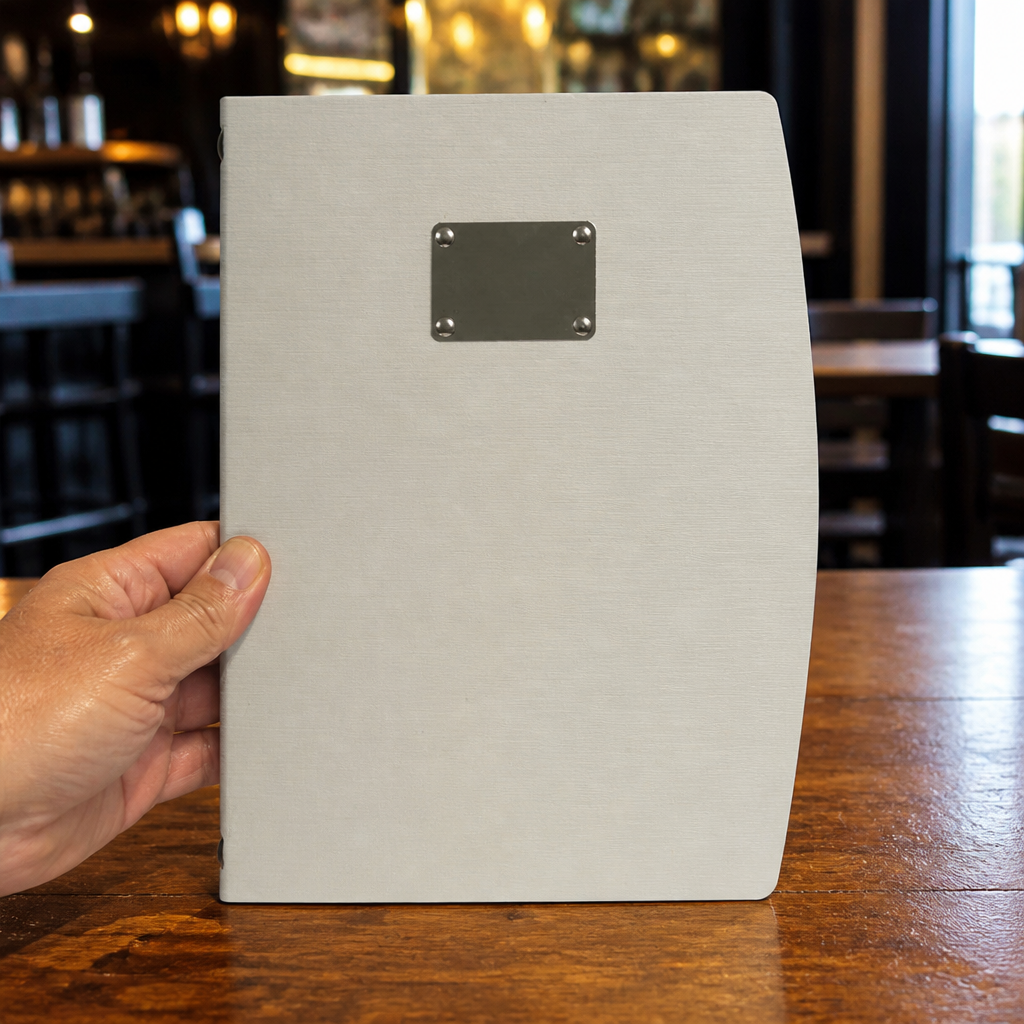 Silver Menu Cover for commercial restaurants and bistros