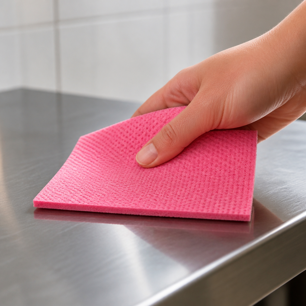 Commercial absorbent cleaning cloths 10 pack pink scourers