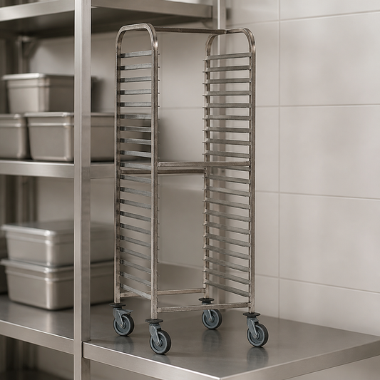 Commercial Racking Trolley 2/1 Gastronorm 15 Shelves Capacity