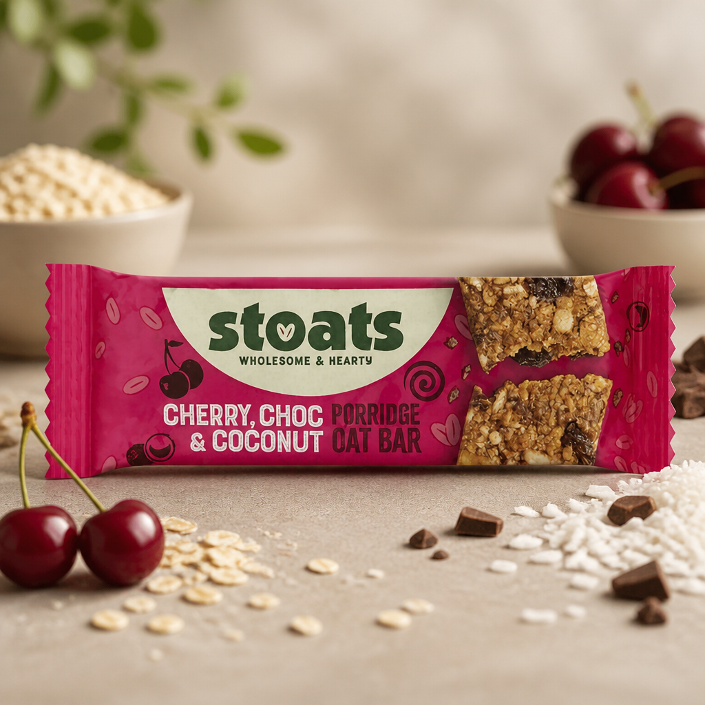 Commercial Snack Bars 42g Cherry Choc Coconut Oat Bars 24 Pack