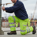 Premium High Visibility Combat Trouser Short Leg - Durable Twill with Teflon Coating, Reflective Piping and Elasticated Waistband