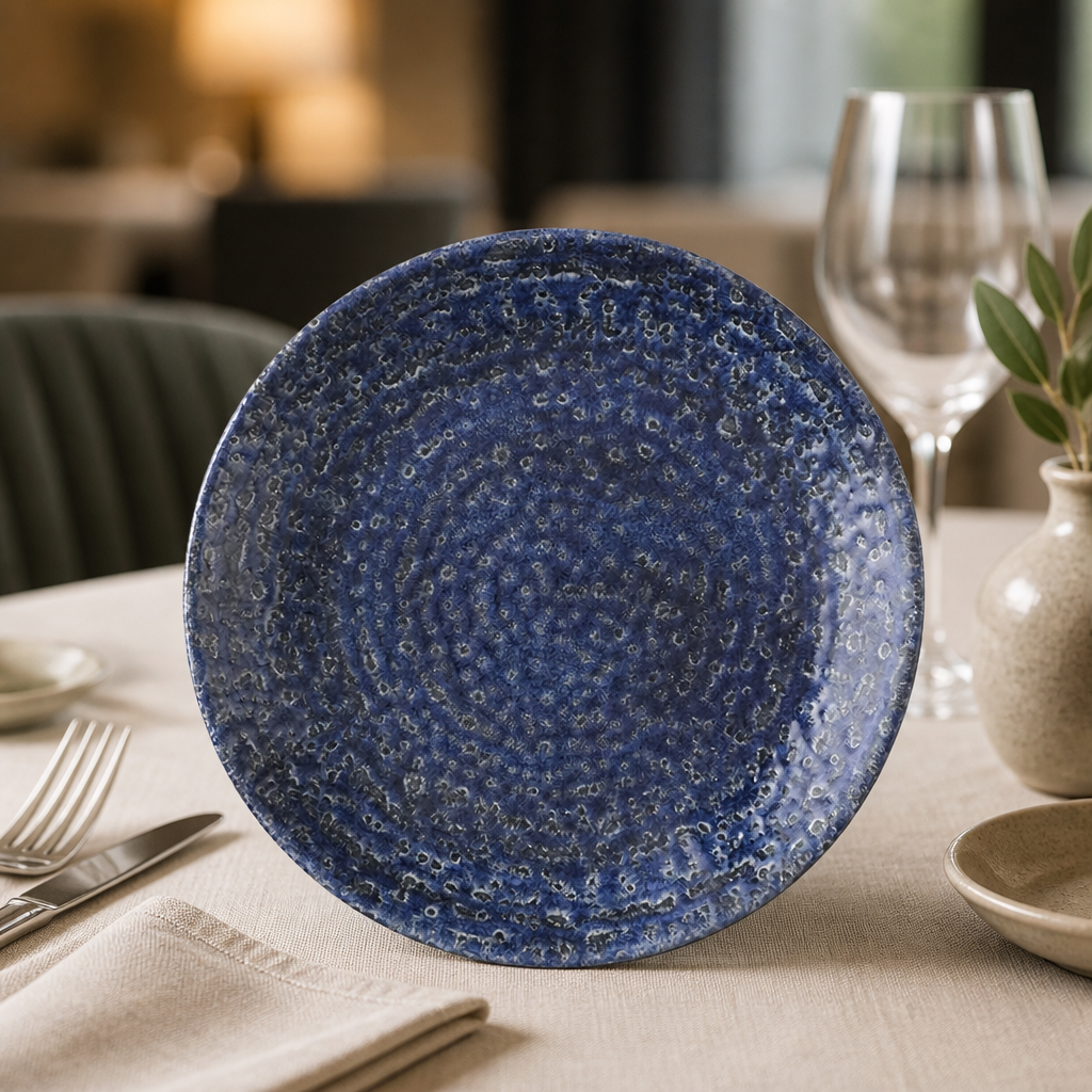 Commercial Coupe Plates 165mm Blue Super Vitrified Ceramic 12 Pack