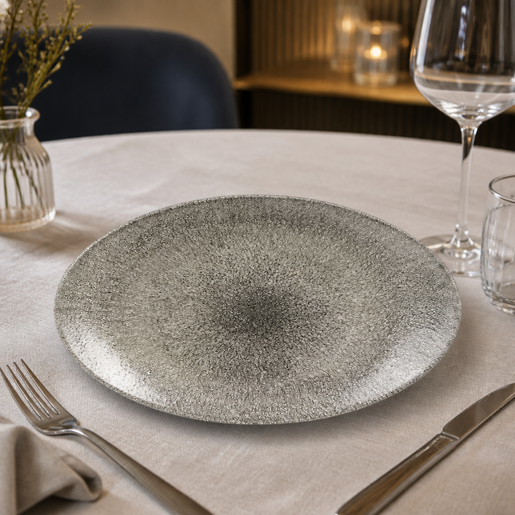 Commercial Oval Coupe Plates 317mm in Quartz Black, 12 pack