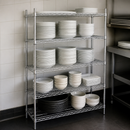 4 Tier Commercial Wire Shelving Unit 1525x460mm Silver