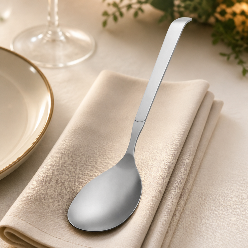 Commercial Solid Serving Spoons 12 Pack 317mm Silver