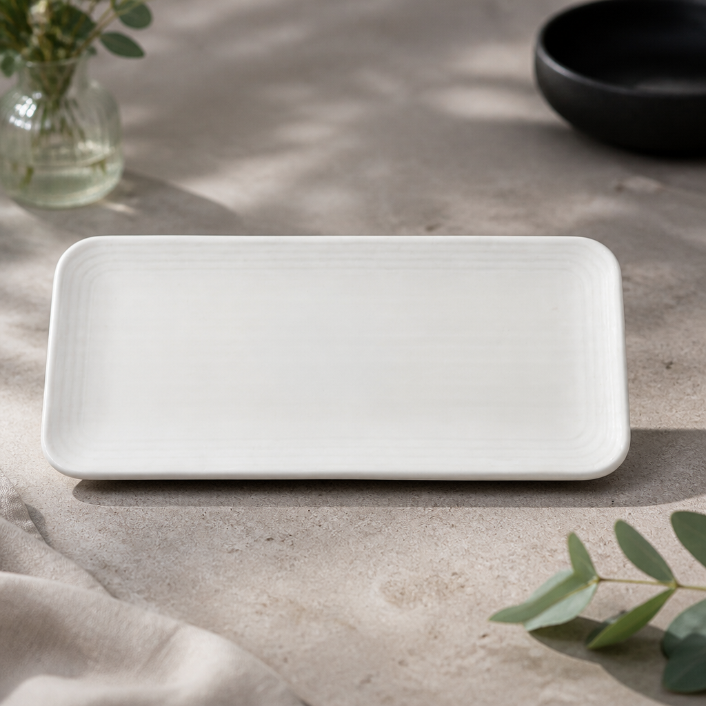 Commercial Organic Coupe Rectangular Platter 350 x 159mm
