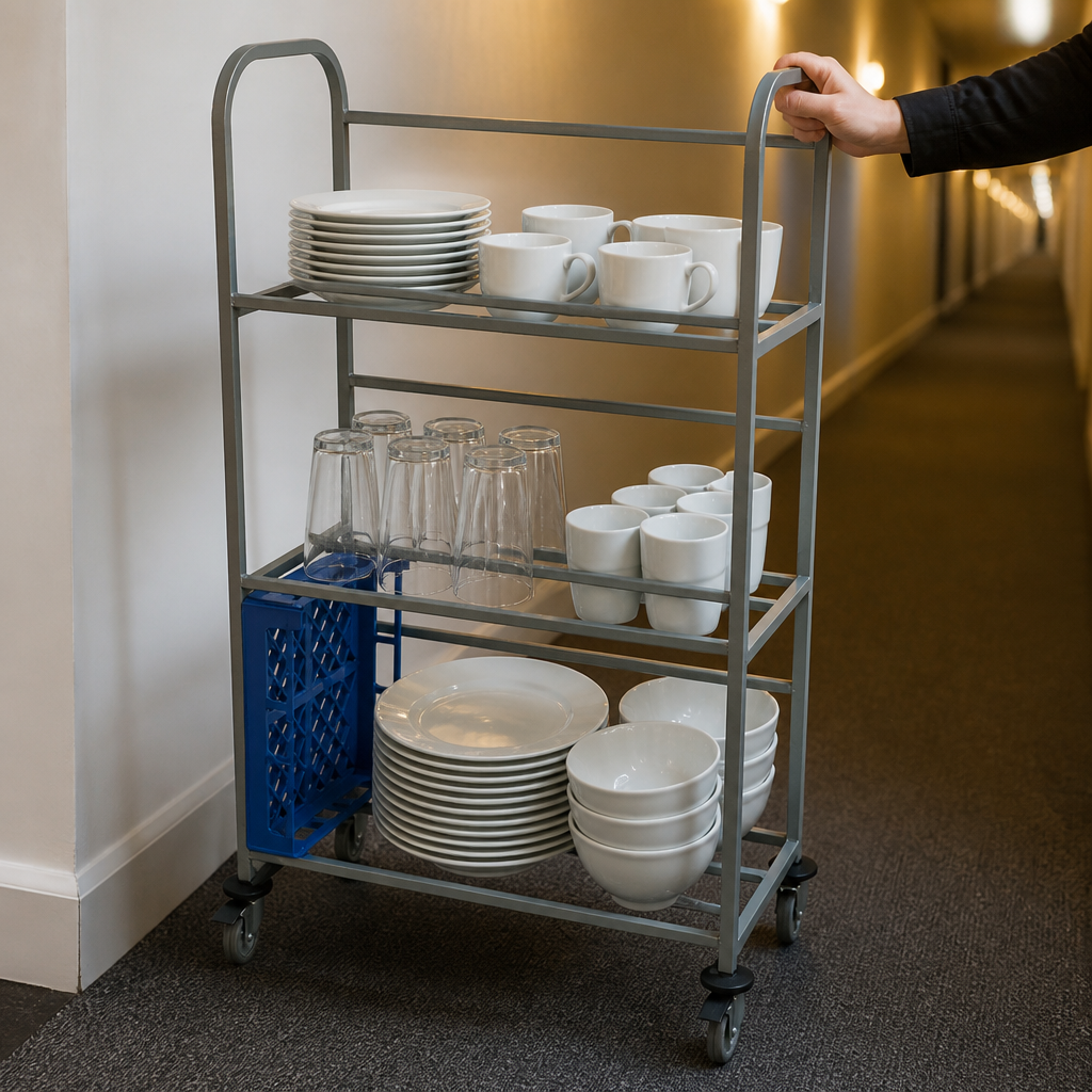 Drip Dry Trolley for efficient drying of dishwasher baskets