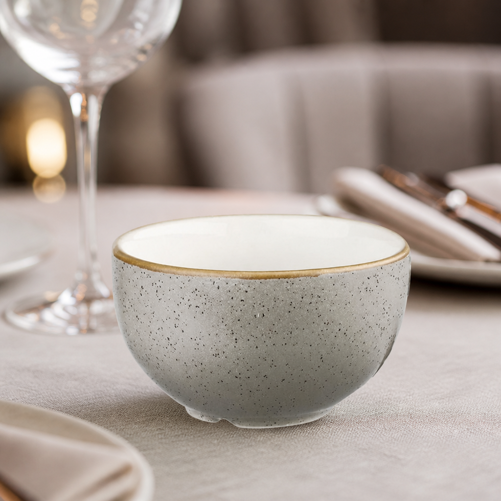 Grey 277ml sugar bowls, 12 pack for serving sugar and snacks