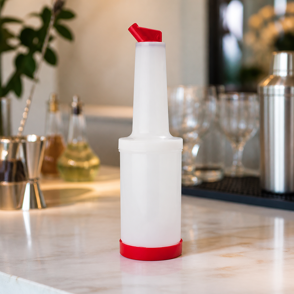 Commercial 946ml Red Spirit And Juice Pourer with Removable Spout