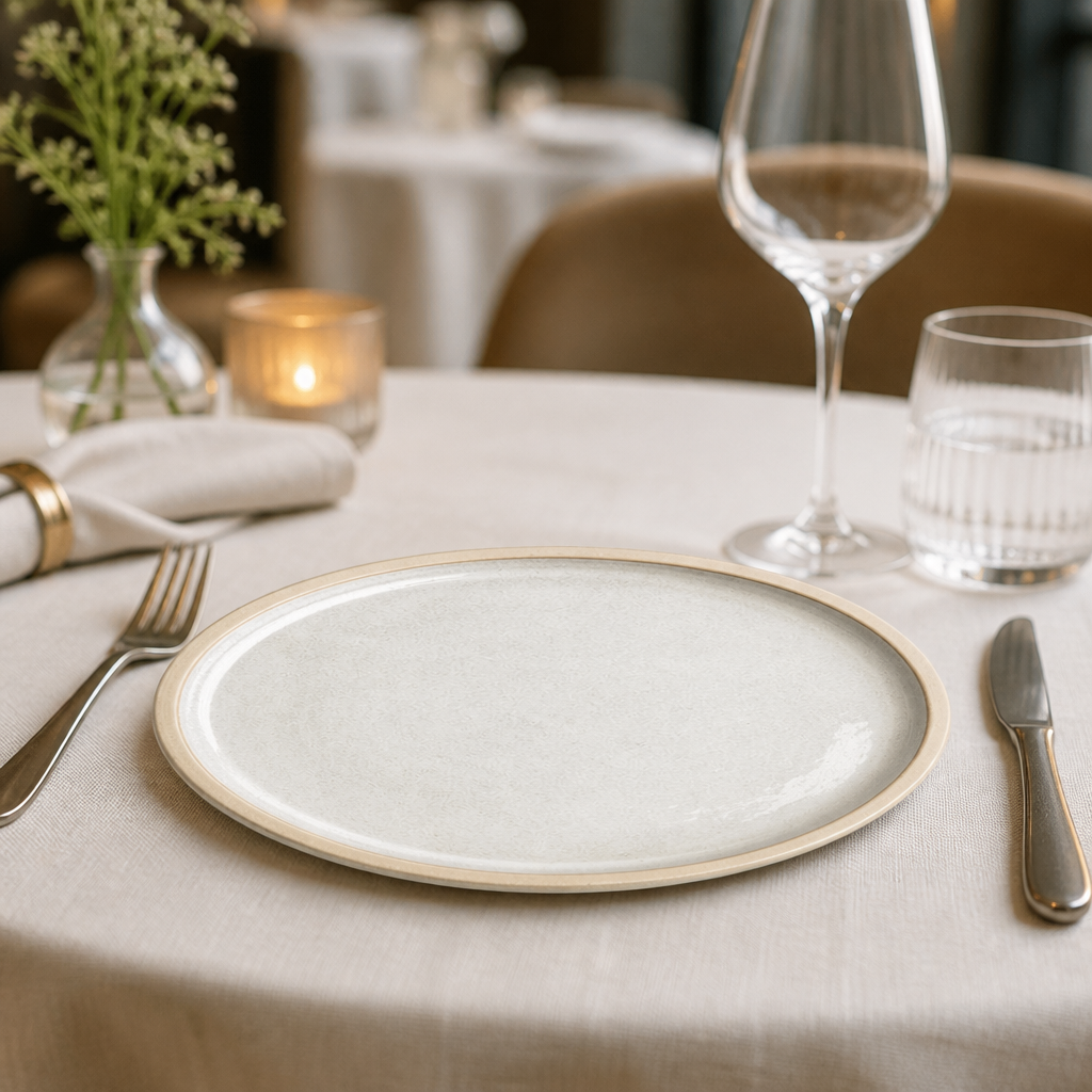 Set of 6 Commercial Canvas Flat Plates 250mm