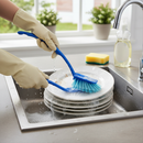 Premium Blue Plastic Washing Up Brush for Kitchen and Canteen Use - Durable, Easy to Clean with Ergonomic Handle