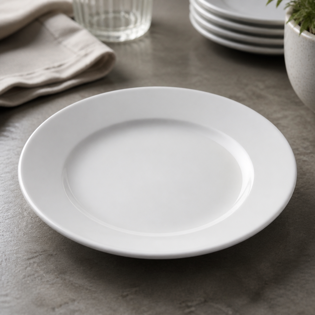 Wide Rimmed 165mm Catering Plates White 12 Pack