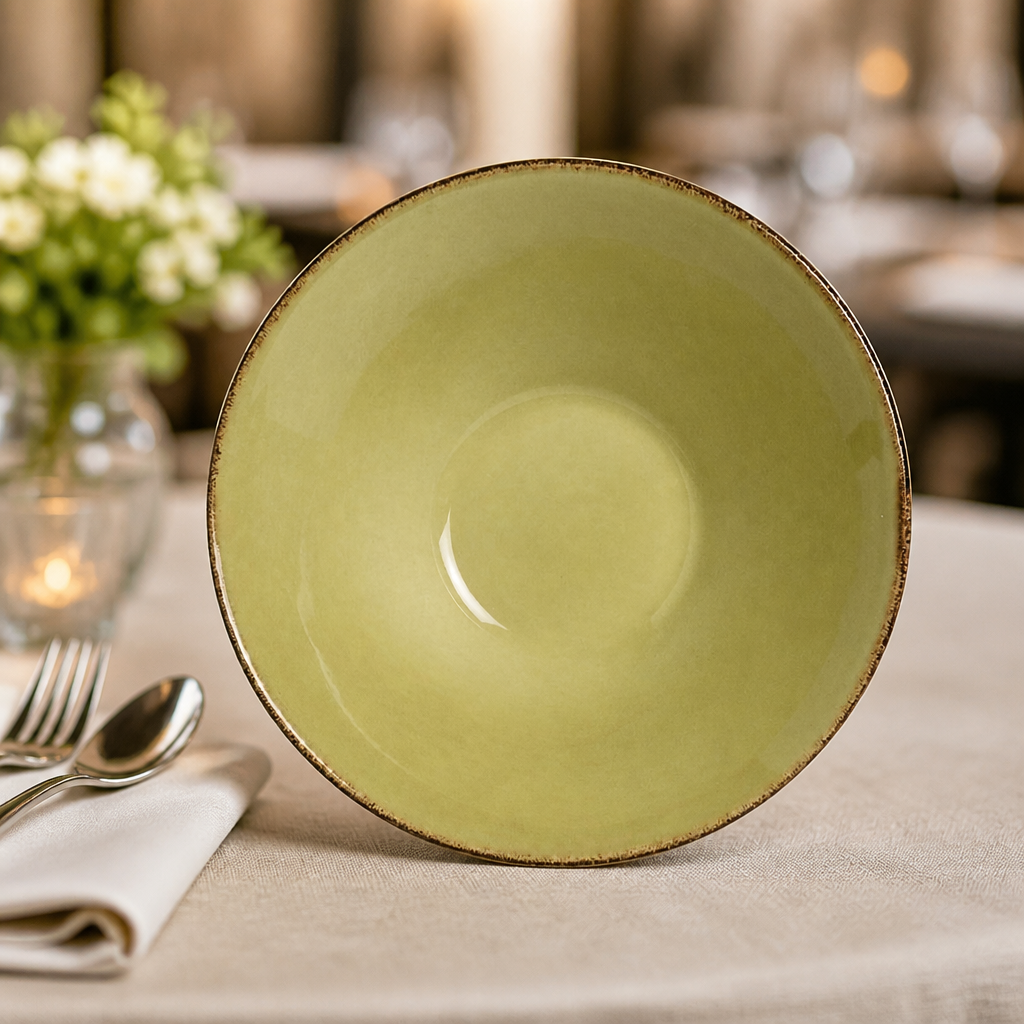 Commercial Olive Essence Bowls 165mm - 24 Pack Porcelain