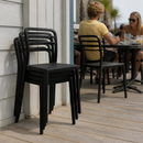Commercial Outdoor Plastic Chair Set of 4 Ergonomic Seating