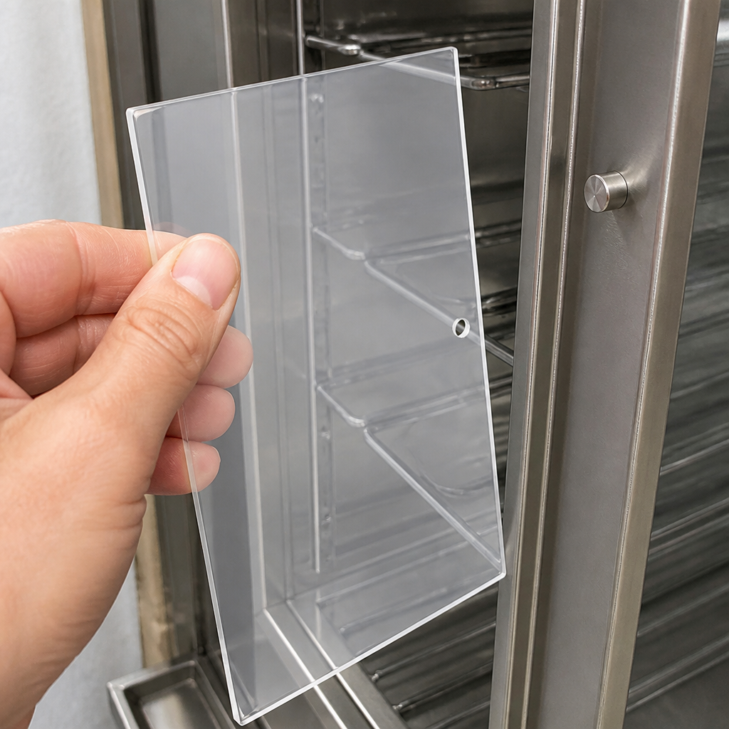 Commercial glass door for pie cabinet 225mm height