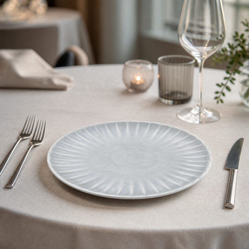 Commercial Vitrified Porcelain Plates 205mm Grey 6 Pack