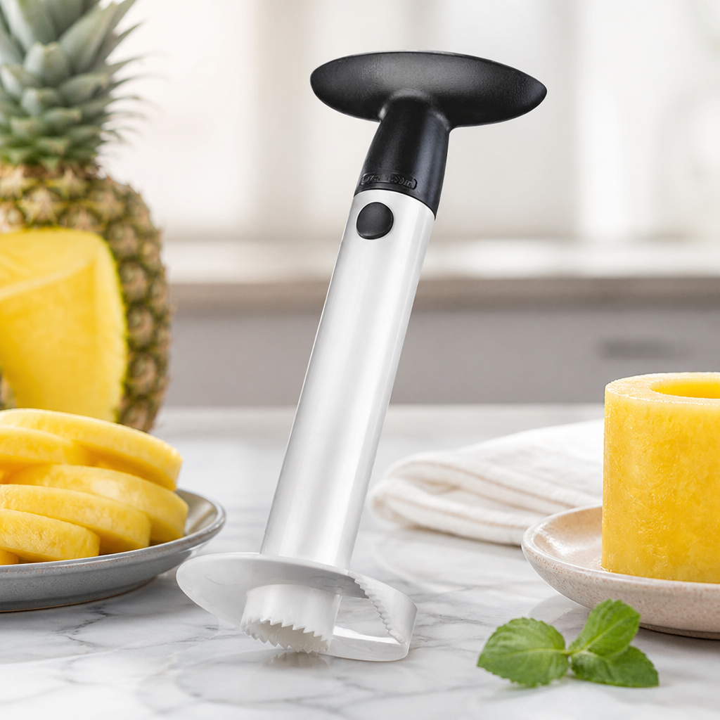 Commercial pineapple slicer corer peeler tool for easy prep
