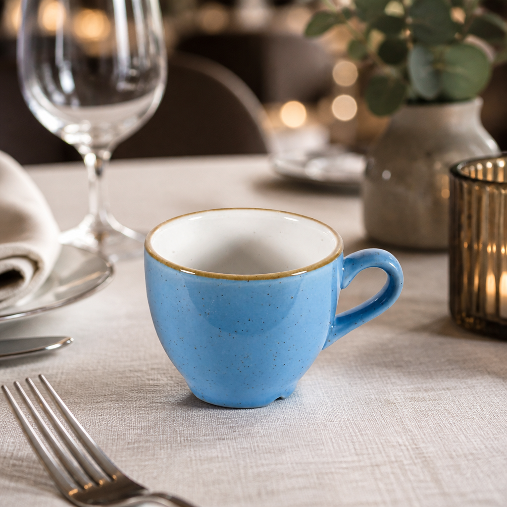 Commercial Espresso Cups 100ml Cornflower Blue 12 Pack