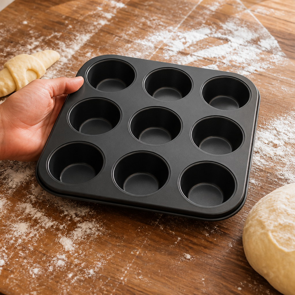 12 Cup Commercial Mini Muffin Tin Non-Stick Baking Tray