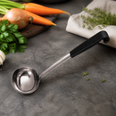 Commercial Stainless Steel Soup Ladle 196ml with Black Handle