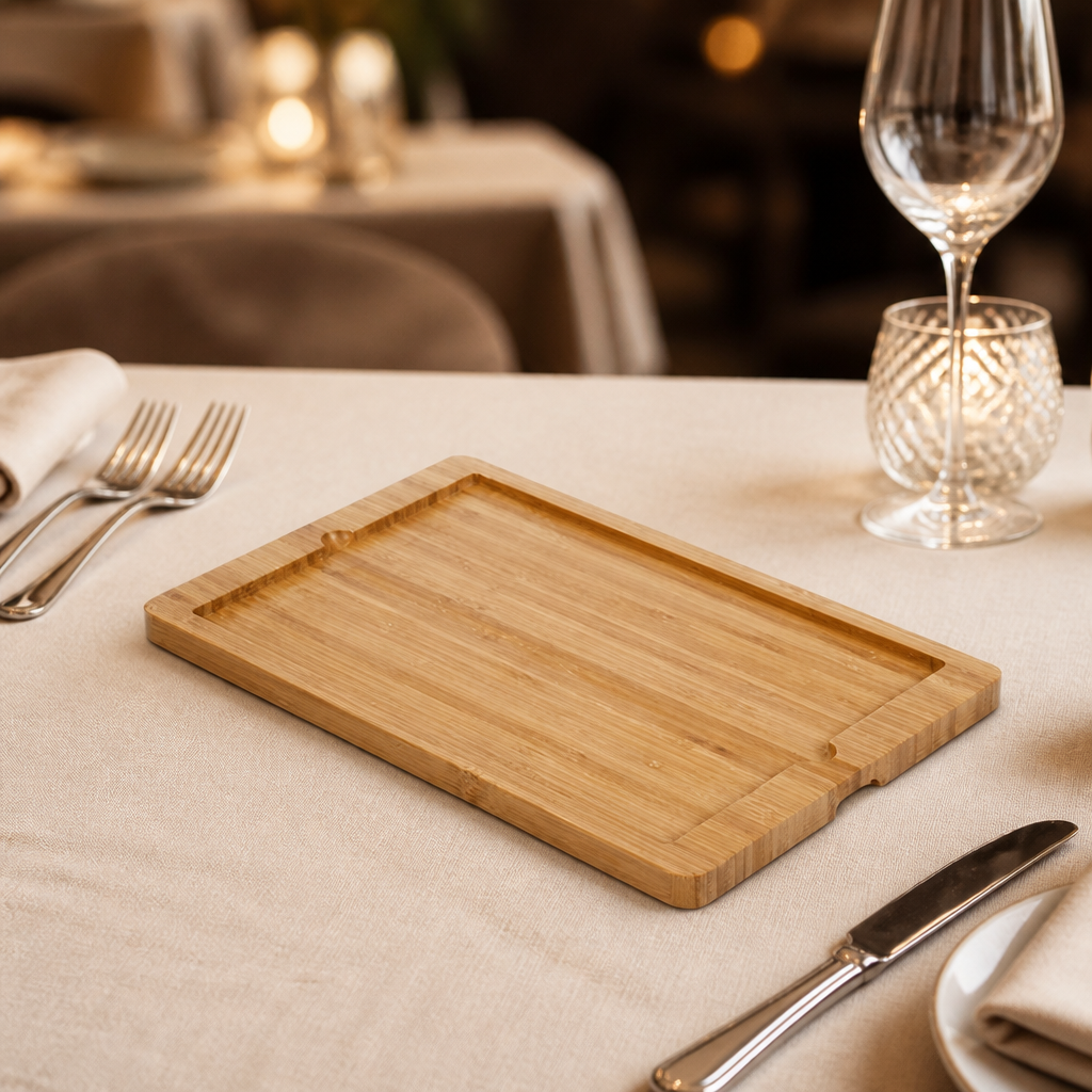 Wooden base for rectangular slate platter 210x330mm