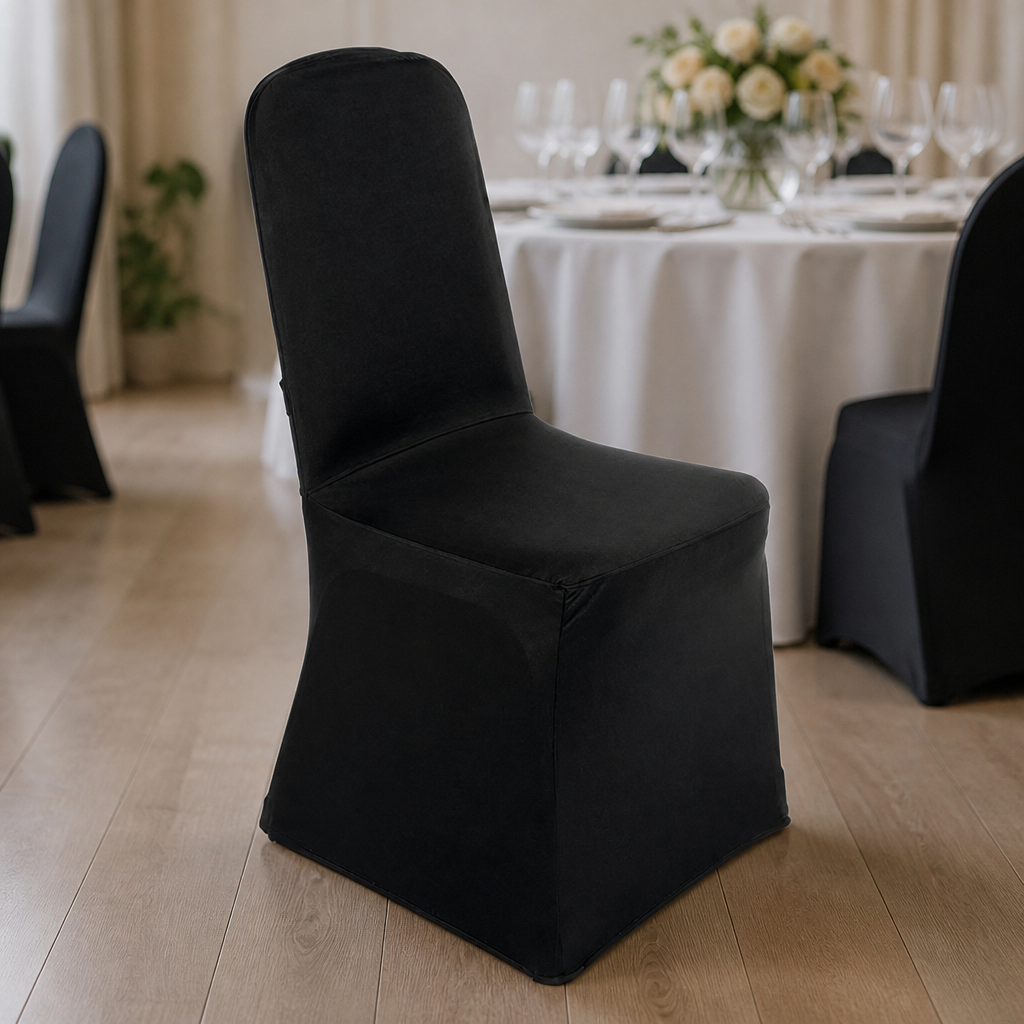 Commercial Black Chair Cover for Function Room Events