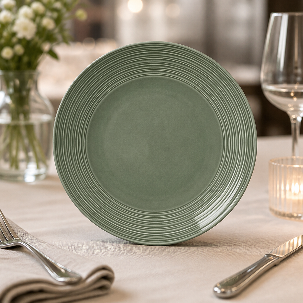 Pack of 12 durable porcelain commercial coupe plates 255mm