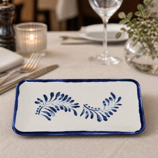 Commercial Rectangular Plates 10.6x6.3 Inch 12 Pack Stoneware