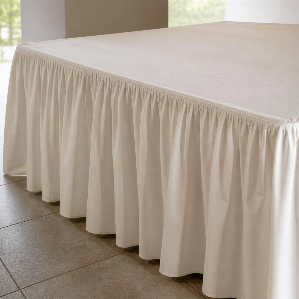 Commercial Table Top Cream Cover and Skirting for 6ft Tables