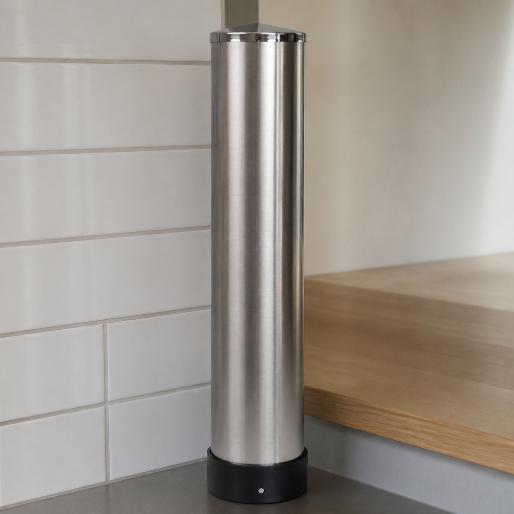 Wall Mounted Cup Dispenser for 350-710ml Cups in Stainless Steel