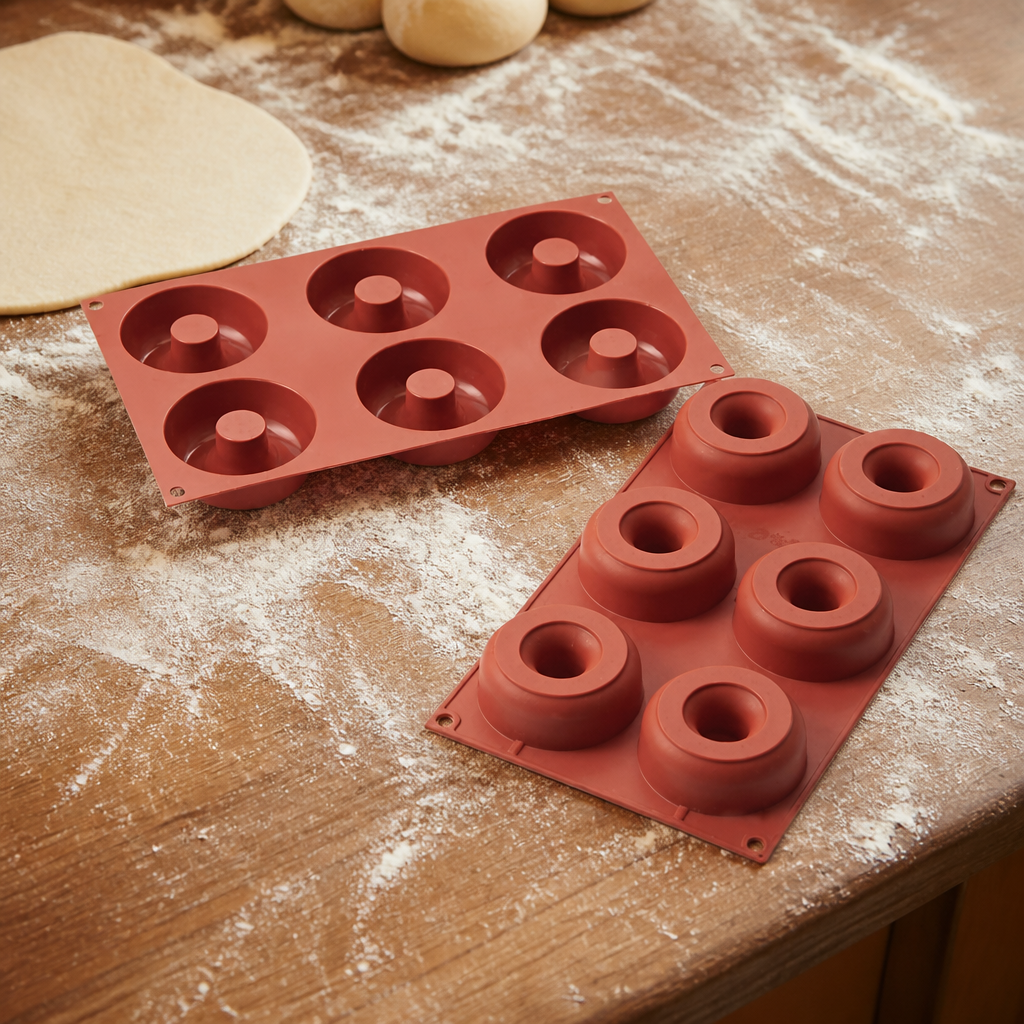 Commercial Silicone Six Ring Donut Mould 75x25mm