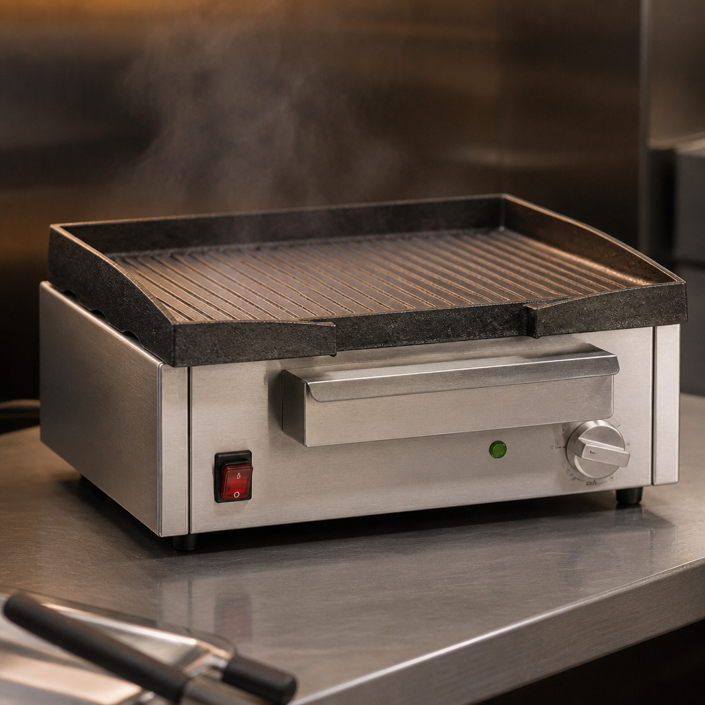 Commercial Cast Iron Countertop Griddle 1.8kW Cooking Surface