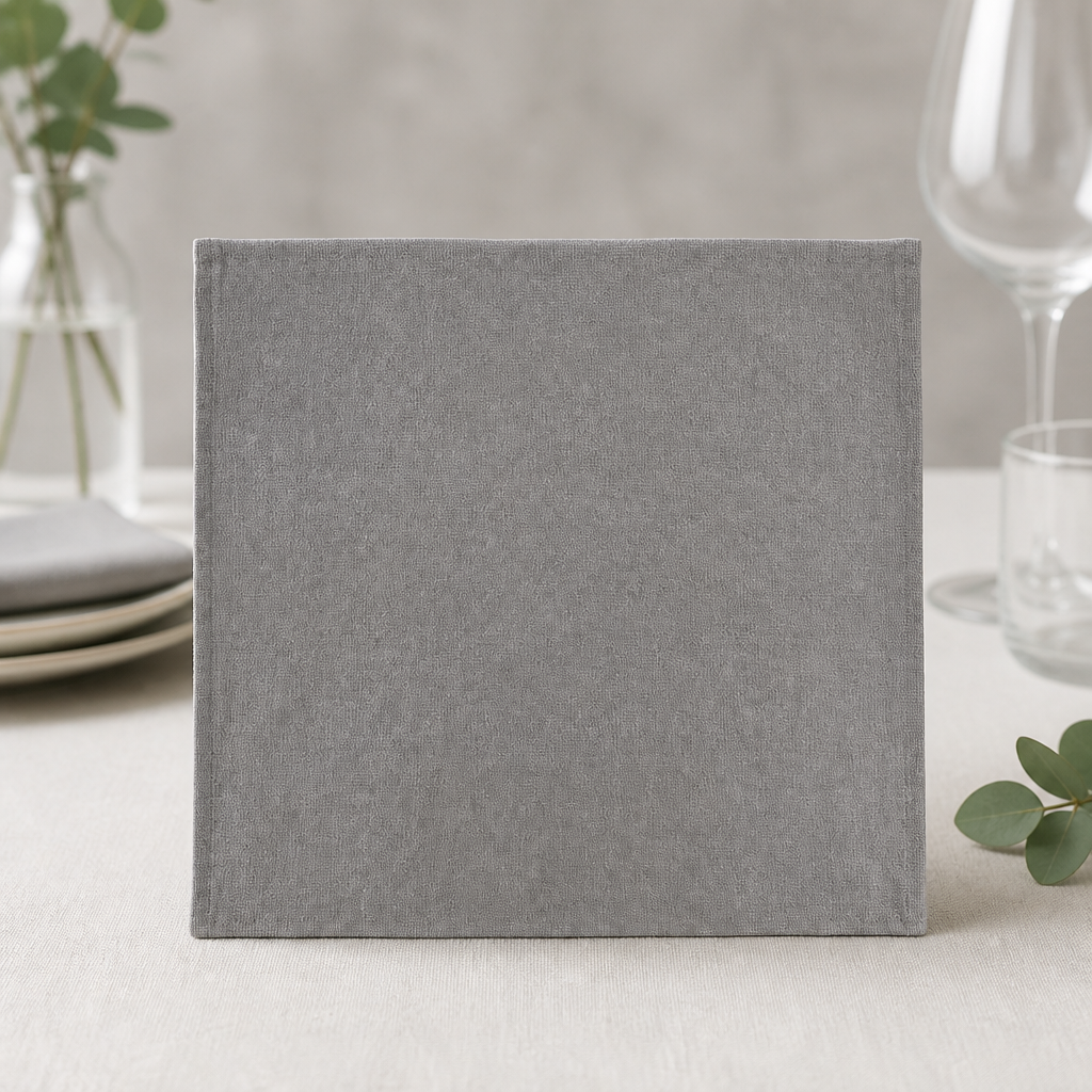 Commercial Linen Table Napkins Grey 400x400mm 12 Pack