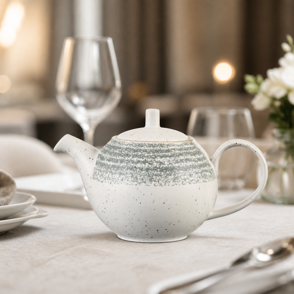 Commercial Stone Grey Teapot 426ml Rustic Design 4 Pack