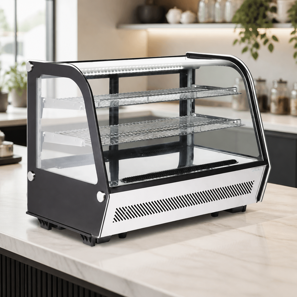 Energy Efficient Countertop Food Display Fridge Black 160Ltr