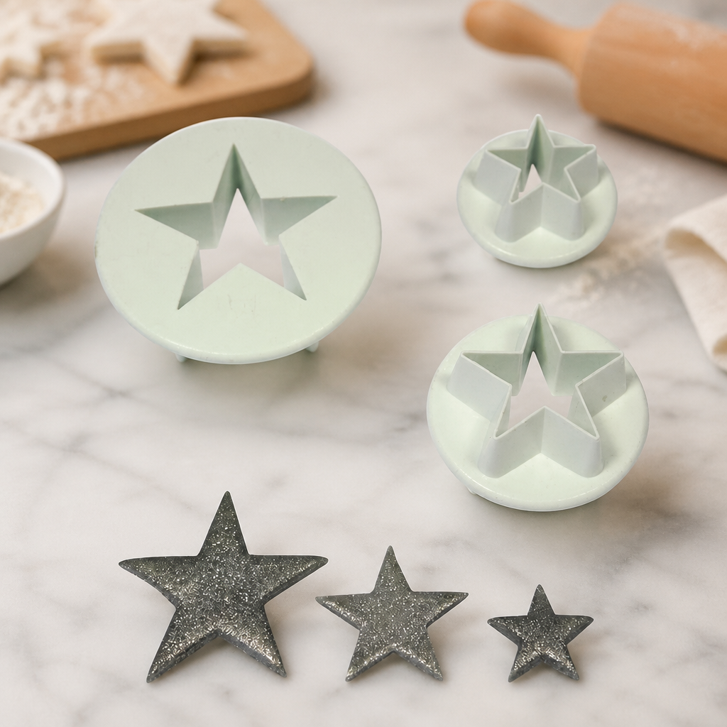 Commercial Star Pastry Cutters Set of 3 for Baking and Desserts