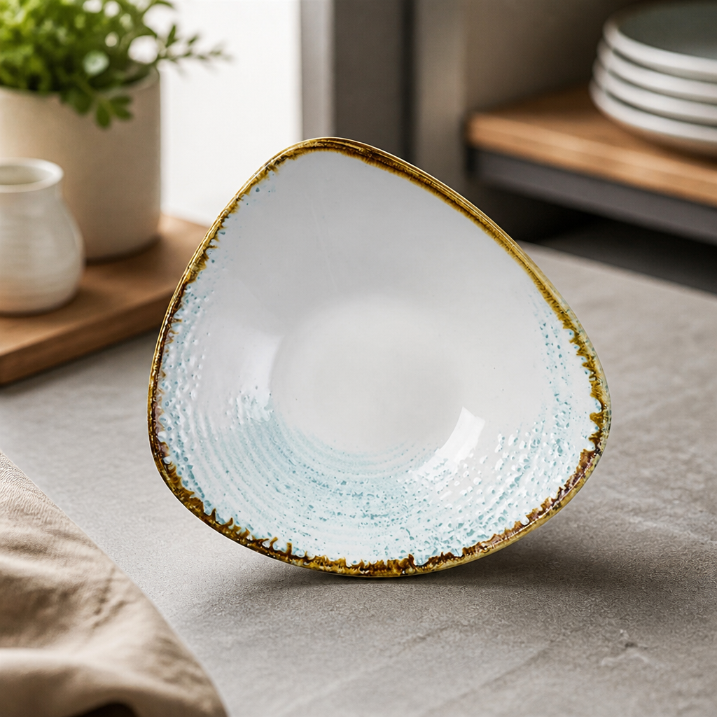 Commercial Aquamarine Triangle Bowls 235mm - 12 Pack
