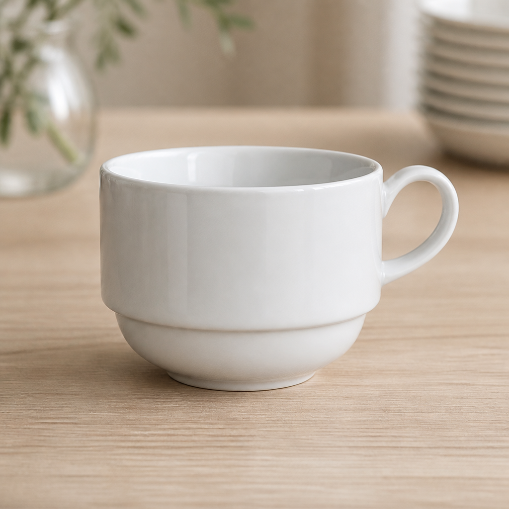 Commercial Stacking Coffee Cups 207ml Porcelain 36 Pack