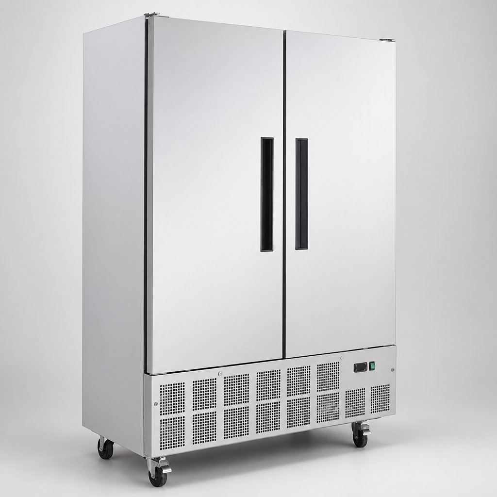 Commercial Double Door Slimline Freezer 960Ltr Capacity