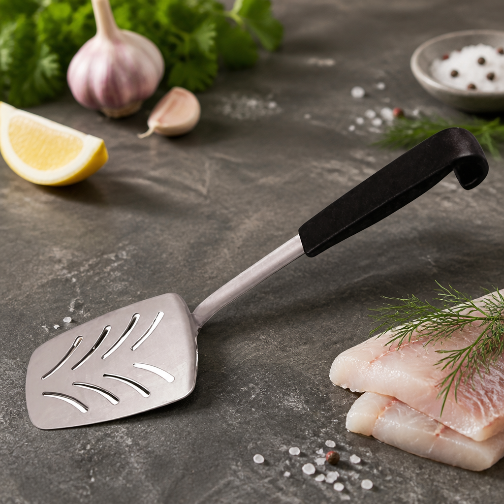 Commercial Stainless Steel Fish Slice 240mm with ergonomic handle