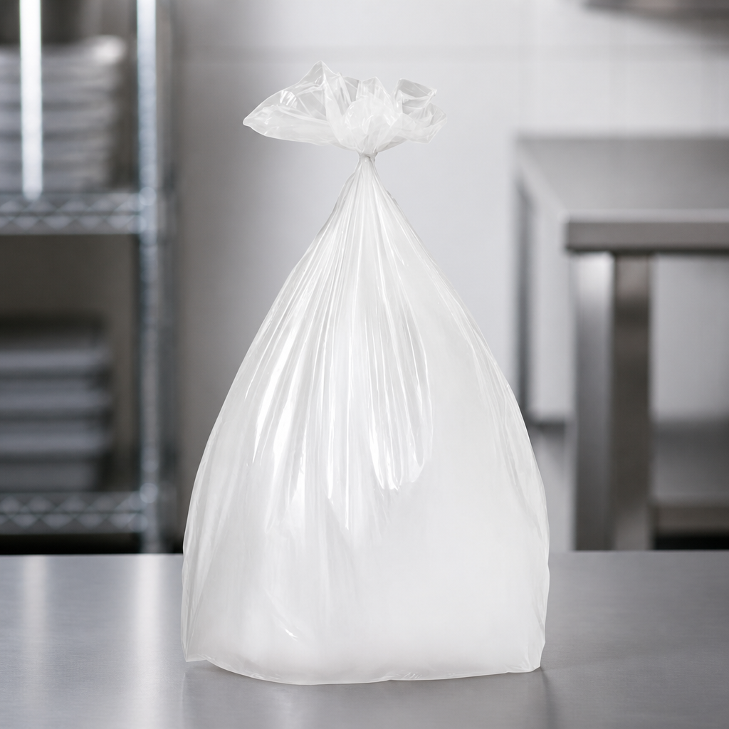 Heavy Duty Clear Bin Bags 70Ltr Pack of 100 for commercial use
