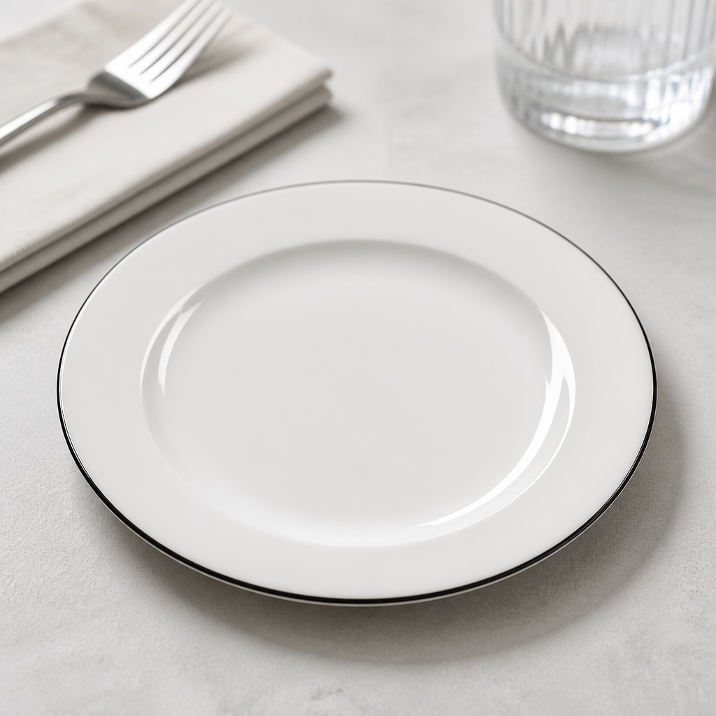 Commercial Mono Plates 170mm with Black Rim 12 Pack