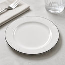 Commercial Mono Plates 170mm White with Black Rim 12 Pack