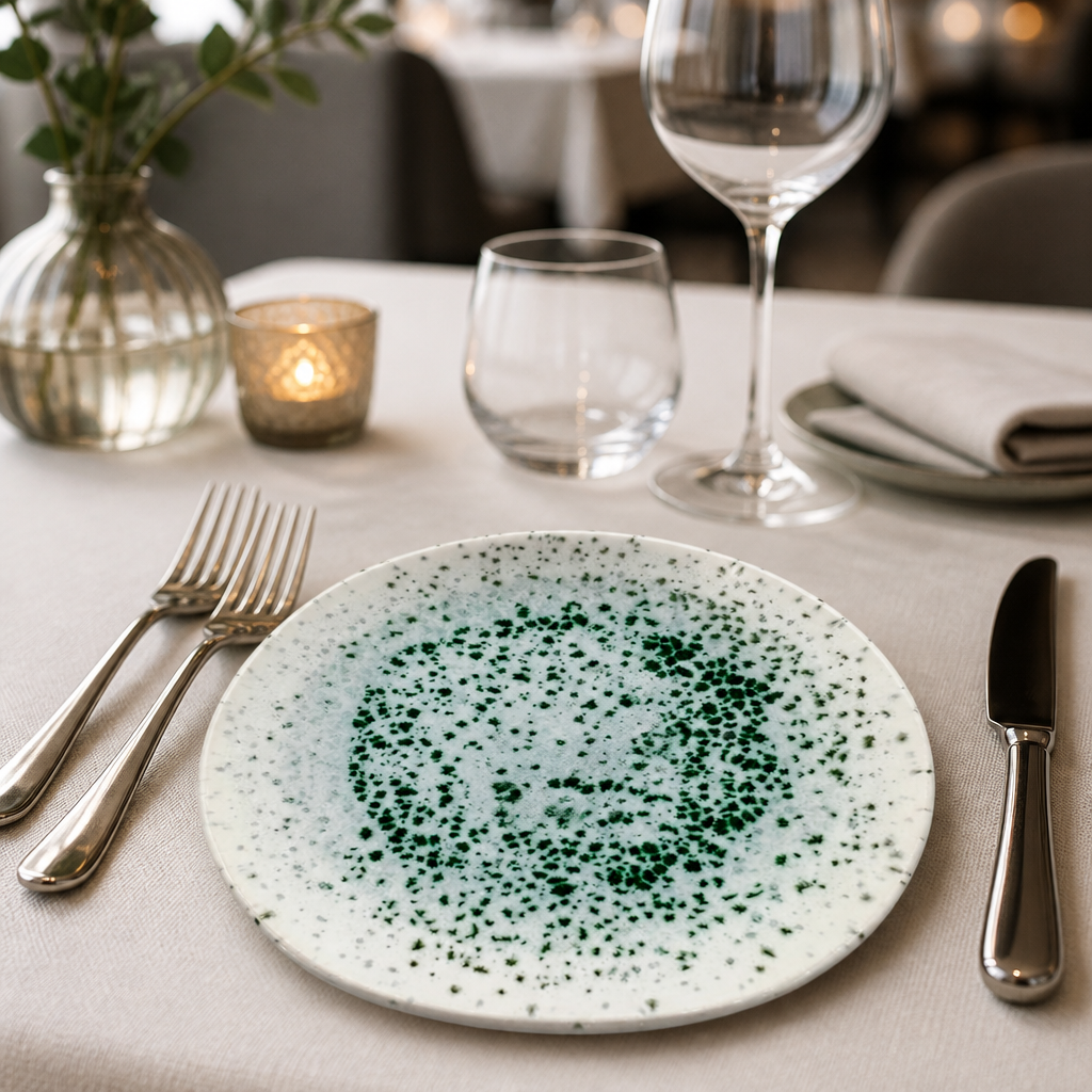 Commercial Organic Round Plates 186mm Green 12 Pack
