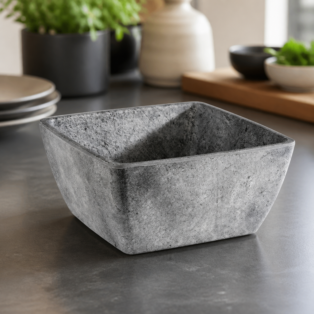 Commercial Melamine Bowl 190mm 1.5Ltr Concrete Effect