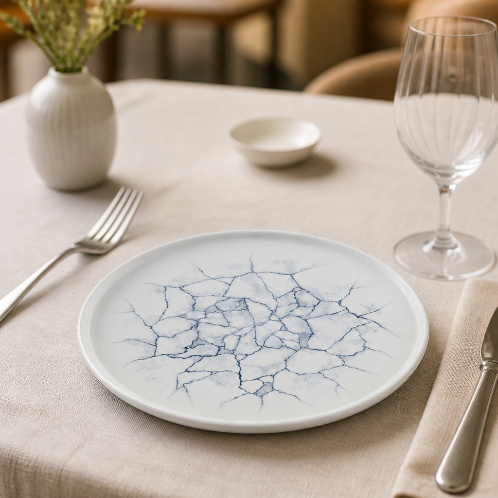 Commercial Kintsugi Walled Plates 260mm Grey 6 Pack
