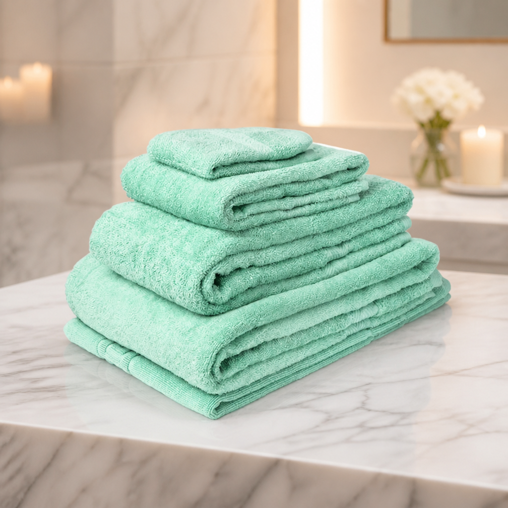 Non-Slip Mint Bath Mat 100% Cotton 700gsm Stylish Design