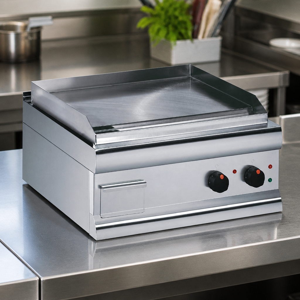 Commercial Electric Griddle 600mm Dual Zone Steel Plate