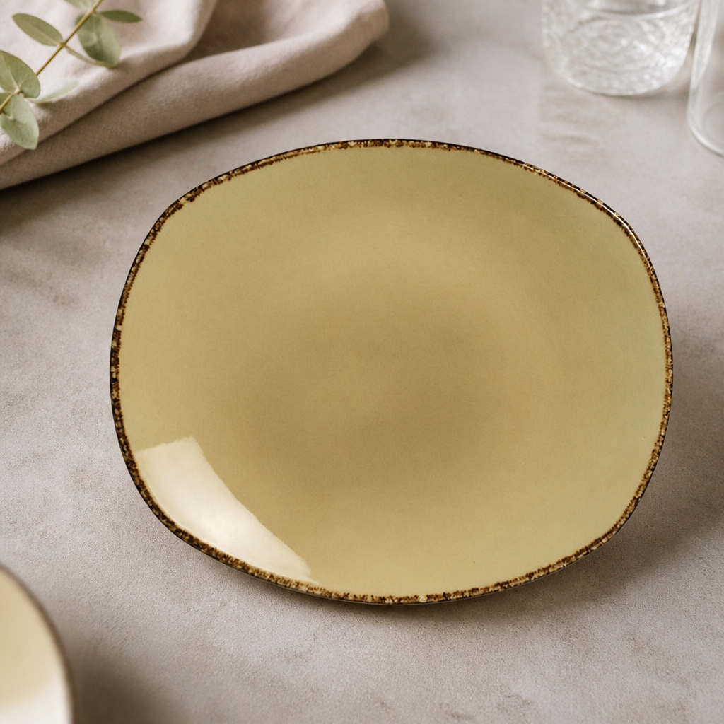 Commercial Porcelain Plates 255mm Wheat Spice 24 Pack